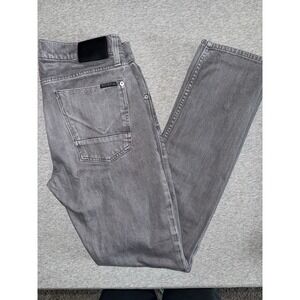 Hudson Blake Slim Straight Jeans Men Women Size 31 Gray Zip Fly Stretch Denim